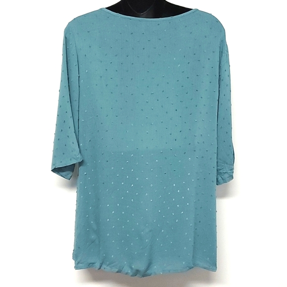 3 for $25- Robin's Egg Blue Blouse. Size small. - Picture 3 of 10